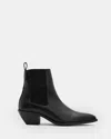 Allsaints Fox Pointed Western Leather Boots In Black