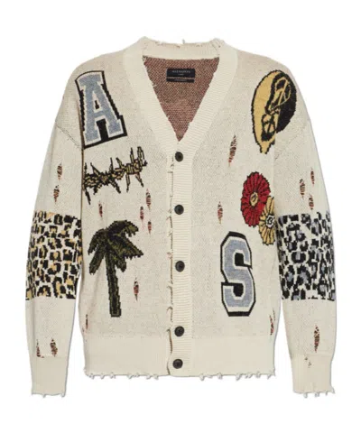 Allsaints Foxx Cardigan In Ecru White