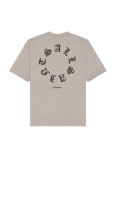 Allsaints Fraktur Short Sleeve Crewneck T-shirt In Trinity Grey