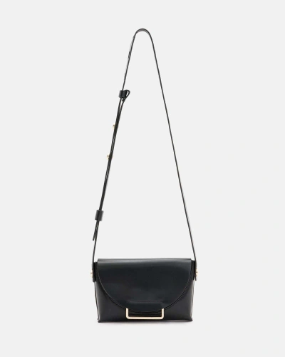 Allsaints Francine Leather Crossbody Bag In Black