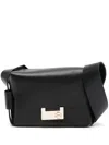 Allsaints Frankie Logo-embossed Leather Cross-body Bag In 黑色