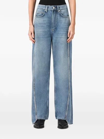 Allsaints Frankie Stud-embellished Jeans In Blue