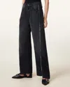Allsaints Frankied Studded Wide Leg Jeans In Black