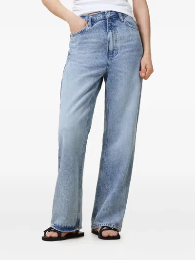 Allsaints Frayed-edge Jeans In Blue