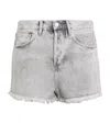 Allsaints Idaho Western Style Denim Shorts In Grey