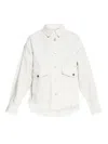Allsaints Hettie Fray Denim Shirt Jacket In White
