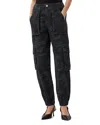Allsaints Womens Camo Ink Blue Fredia Camo-print High-rise Denim Trousers In Black