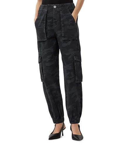 ALLSAINTS FREDA CARGO HIGH RISE ANKLE TAPERED JEANS IN CAMO INK BLUE