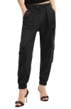 Allsaints Freda Jersey Regular Fit Cargo Pants In Black