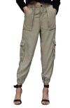 Allsaints Womens Washed Olive G Frieda Tapered-leg High-rise Woven Cargo Trousers In Washed Olive Green