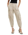 Allsaints Frieda Denim Cargo Joggers In Natural White