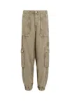 Allsaints Womens Washed Olive G Frieda Tapered-leg High-rise Woven Cargo Trousers In Green
