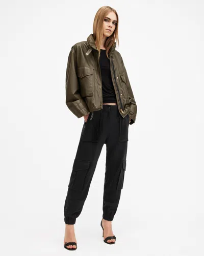 Allsaints Frieda Lightweight Cargo Trousers In Black
