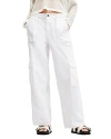 Allsaints Frieda Straight Cargo Trousers In Off White
