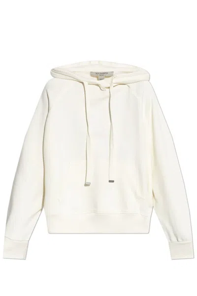 Allsaints Logo Hoodie In Beige