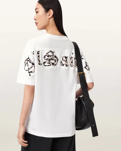 Allsaints Fuse Etta Short Sleeve T-shirt In White