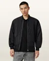 Allsaints Mens Black/khaki Br Bassett Stand-collar Slim-fit Cotton-blend Jacket Xs
