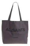 Allsaints Mens Future Logo-print Canvas Tote Sunil Blu In Blue