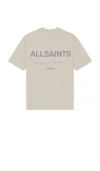 Allsaints Future Crew Neck Tee In Gray