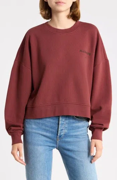 Allsaints Future Lila Graphic Sweatshirt In Burgundy