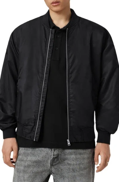 Allsaints Future Nylon Bomber Jacket In Black