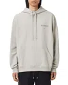 Allsaints Mens Carbon Grey Future Relaxed-fit Logo-print Cotton Hoody In Gray