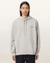 Allsaints Mens Carbon Grey Future Relaxed-fit Logo-print Cotton Hoody In Gray