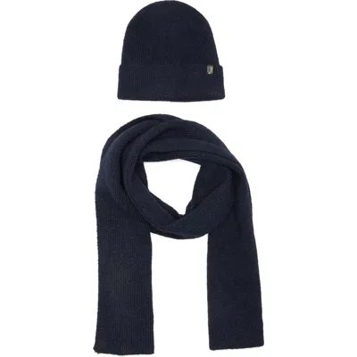 Allsaints Fuzzy Beanie & Scarf Gift Set In Blue