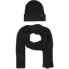 Allsaints Fuzzy Beanie & Scarf Gift Set In Black