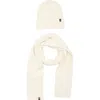 Allsaints Fuzzy Beanie & Scarf Gift Set In Gray