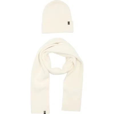 Allsaints Fuzzy Beanie & Scarf Gift Set In Neutral