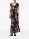 Allsaints Gabby Floral-print Drawstring Dress