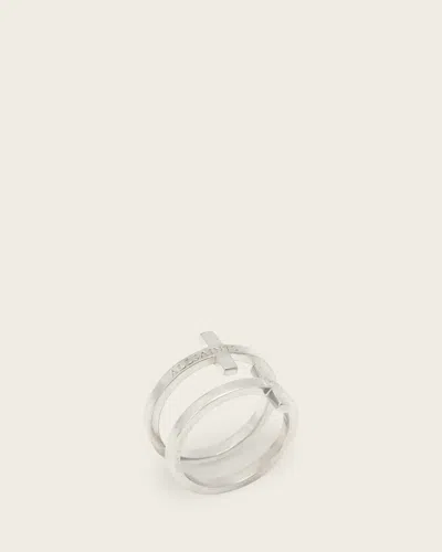 Allsaints Gabe Sterling Silver Cross Rings