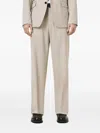 Allsaints Tallis Pleated Straight Fit Pants In Neutral