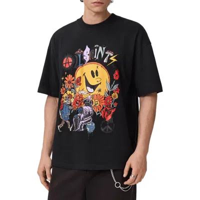 Allsaints Gardens Cotton Graphic T-shirt In Black