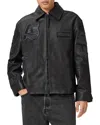 Allsaints Garrison Patch Leather Jacket In Black