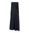 Allsaints Womens Collegiate Blu Alexia Side-tie High-rise Stretch-woven Midi Skirt In Blue