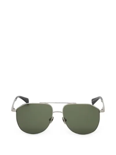 Allsaints Geometric-frame Pilot Sunglasses In Silver