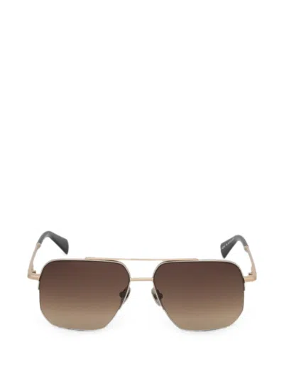 Allsaints Geometric-frame Sunglasses In Gold