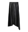 Allsaints Gia Lea Leather Skirt In Black