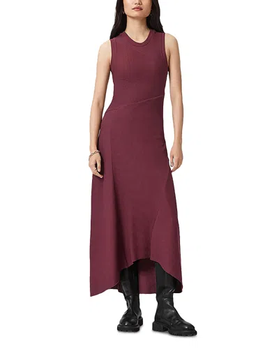 Allsaints Gia Maxi Dress In Burgundy