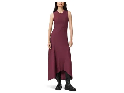 Allsaints Gia Sleeveless Maxi Dress In Burgundy