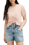 Allsaints Gia Ribbed Long Sleeve T-shirt In Pink