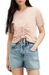 Allsaints Gia Ribbed Long Sleeve T-shirt In Pink