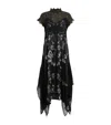 Allsaints Gian Lace Trim Asymmetric Maxi Dress In Black