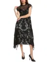 Allsaints Gian Silk-blend Midi Dress In Black