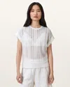 Allsaints Giana Crochet Tank Top In Tofu White