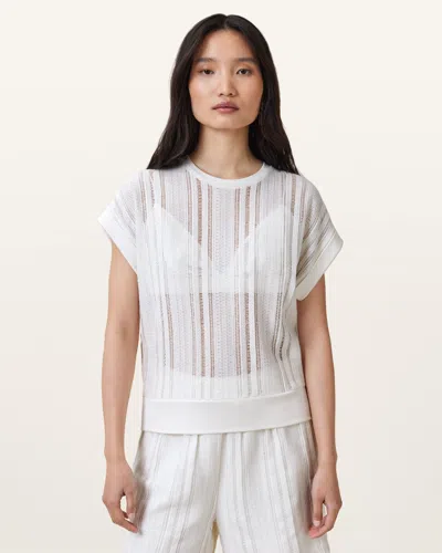 Allsaints Giana Crochet Tank Top In Tofu White