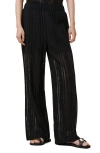 Allsaints Womens Black Giana Wide-leg Knitted Trousers