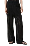 Allsaints Womens Black Giana Wide-leg Knitted Trousers In Black